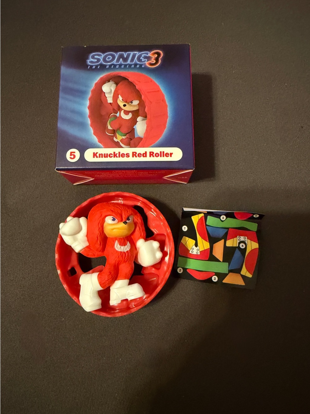 McDonald's 2024 Happy Meal Toy Sonic 3 The Hedgehog Knuckles Red Roller #5 New